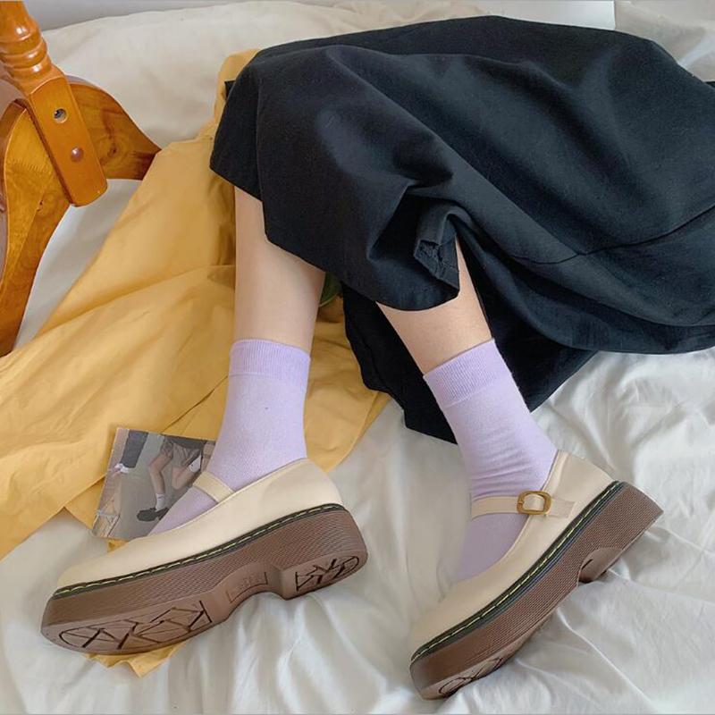 Robe chaussures douces fille britannique fille lolita femmes plate-forme mary janes princesse plateforme