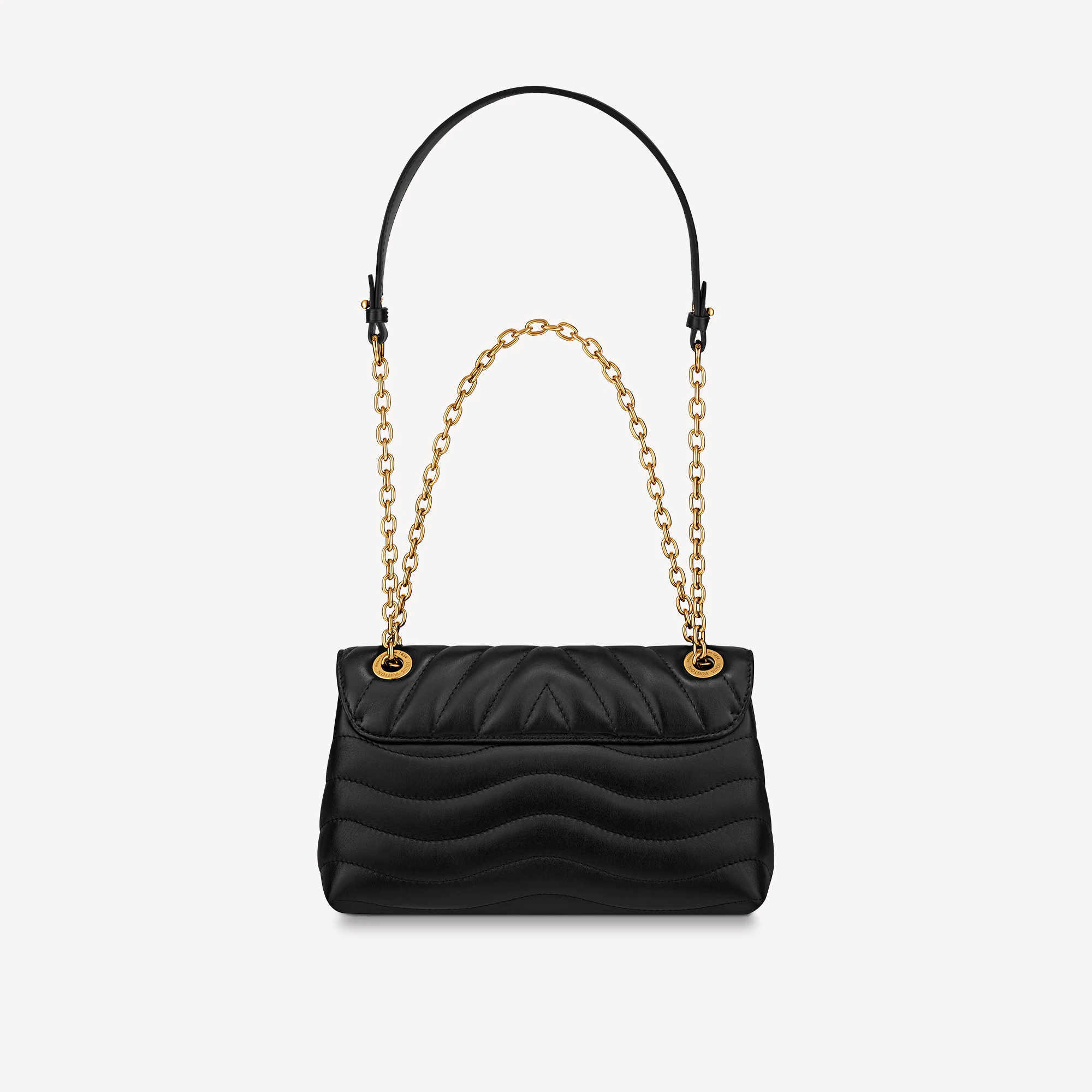 

Wholesale Lady Evening Bags New Wave Gold Color Chain Bag H24 in 5 colors Woman Classic Handbags Totes Fashion Crossbody M58552, Black