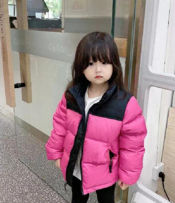 

Children's Down Coat Designer Boy's Outerwear Hooded Girl Warm Jacket Real Picture Classic Design 110, Orange