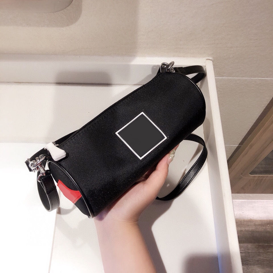 

Black cylindrical cross body bag handbag's men women's fashion transparent clutch bag soft leather fold messenger canvas bag waistbag, Beige