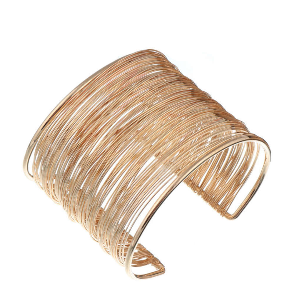 

Hand catenary selling punk style exaggerated metal wire open Bracelet, Golden;silver