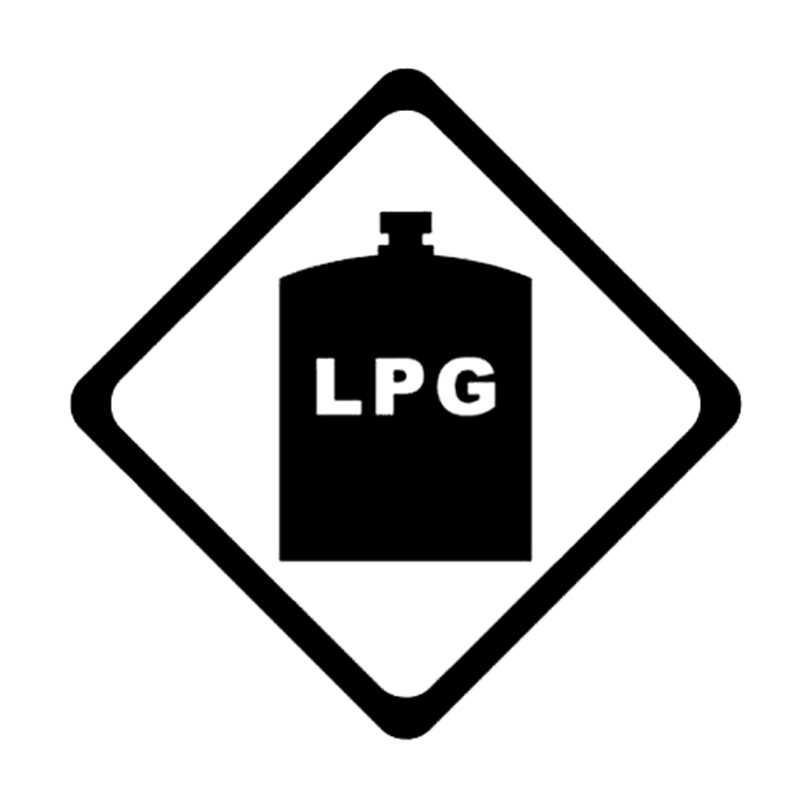 Car Sticker Warning Mark LPG Graphic Decoration Sticker Waterproof Cover Scratch Black/white, 13cm*13cm-image-687268698