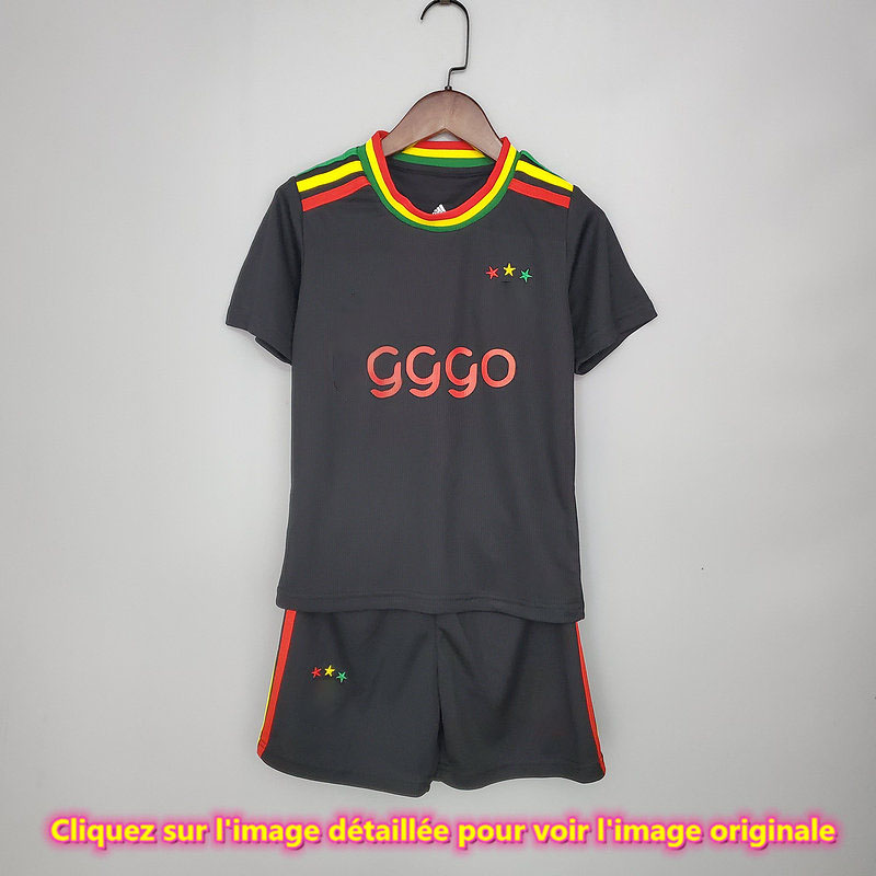 2021 2022 Kit Kit Kit Ajax Noir Taille: 16-28 Vêtements de football pour hommes