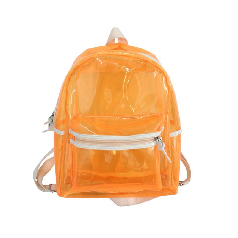 

Backpack Summer Jelly Transparent Large Led Light Purses Capacity Unisex Stylish Clear, White