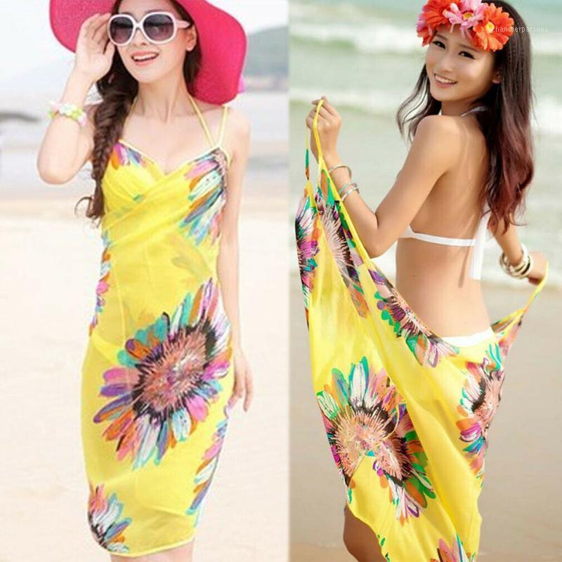 

Scarves Women Beach Dress Sexy Sling Wear Sarong Bikini Cover-ups Wrap Pareo Skirts Towel Open-Back