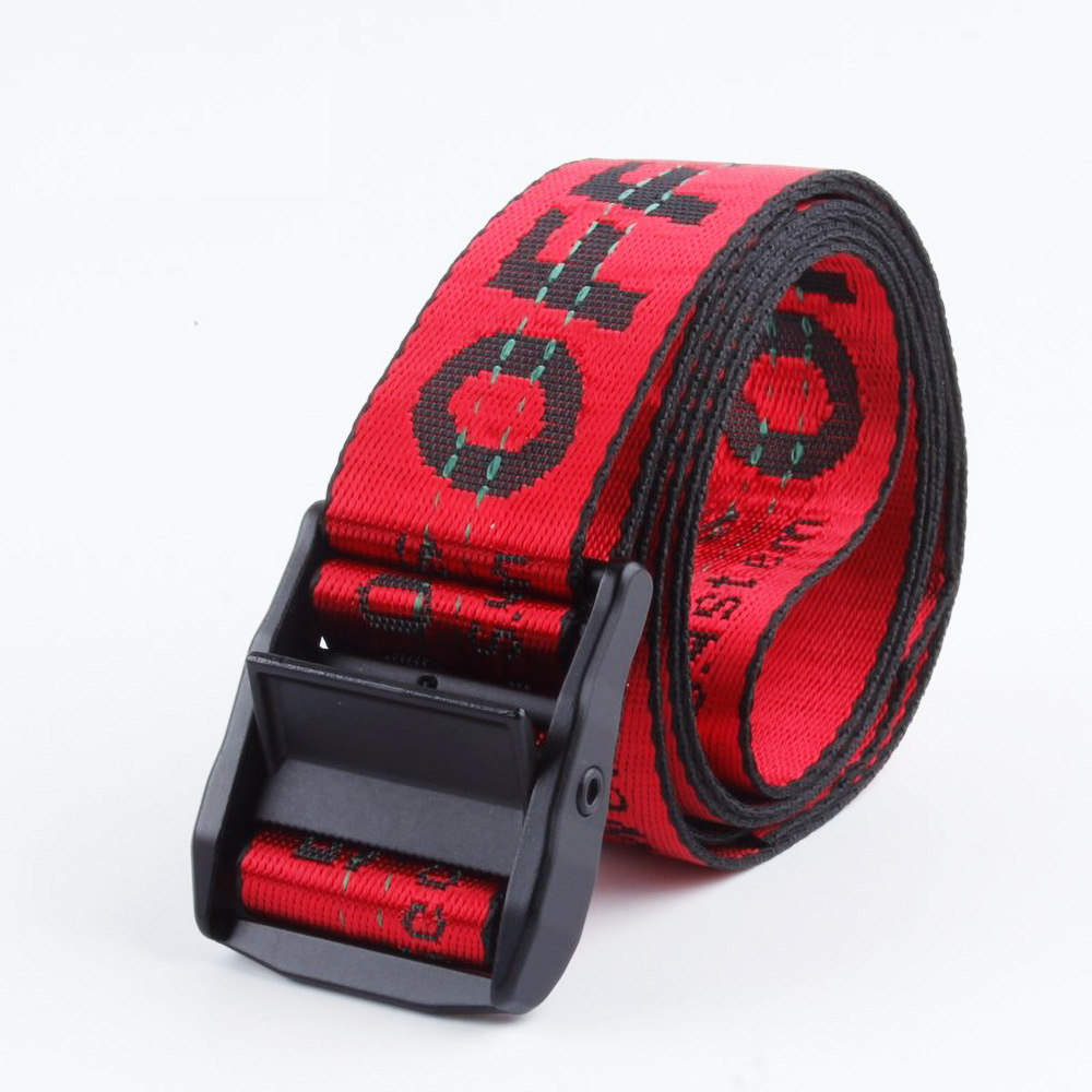 

Off Imitation Nylon Casual and Versatile Jacquard Belt, Multi-functional Woven Men's Belt, Black;white