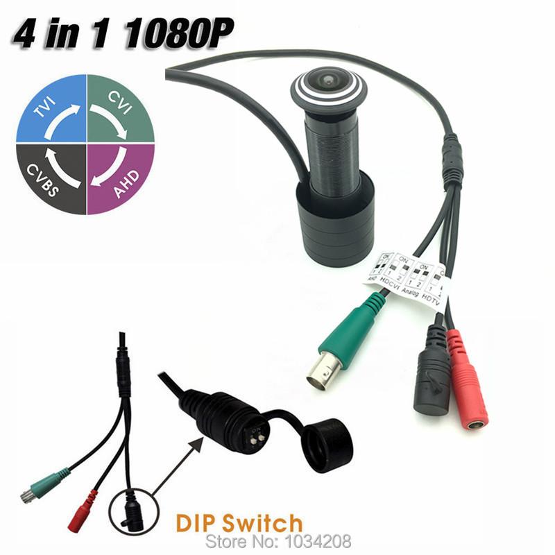 

Cameras SONY IMX323 Sensor HD 1080P Door Peephole Mini Camera1.8mm Fisheye Lens Security Cat Camera 4 IN 1 AHD/CVI/TVI/CVBS Video Output