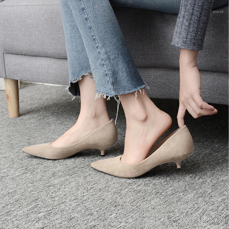 

3cm Sharp Cat Heel Black High-heeled Shoes Low Single Shoe Woman Fine Bridesmaid Small, Apricot 6 cm