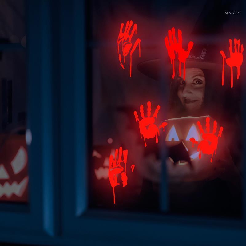 

Party Decoration Fluorescent Wall Sticker Stain Halloween Blood Handprints Footprints Glow Stickers Horror Decor Festival Supplies