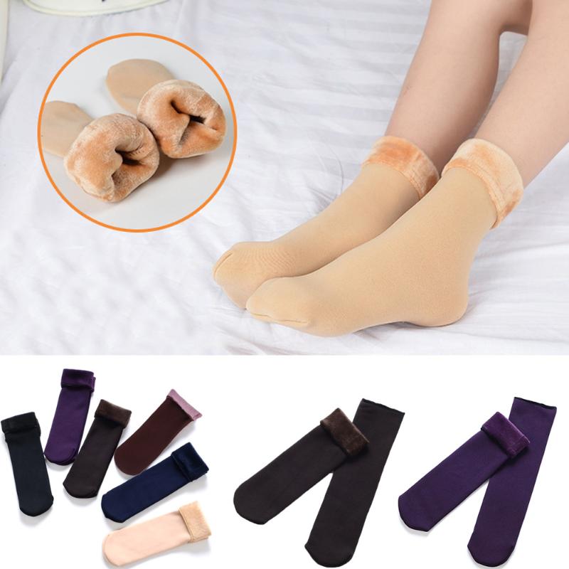 

Socks & Hosiery Autumn And Winter Velvet Women Thickening Cashmere Snow Home Floor Thermal Keeping Sleeping Warm, Black;white
