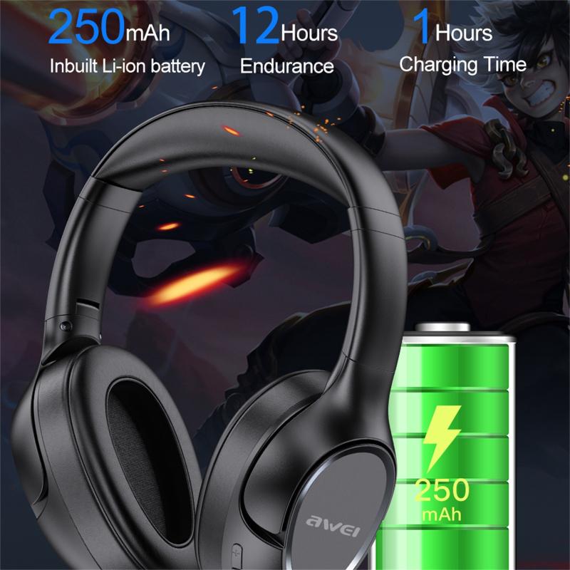 Headphones & Earphones High Quality AWEI Bluetooth Wireless Supra-Aural Earmuff Headset Stereo Computer Games-image-700836248