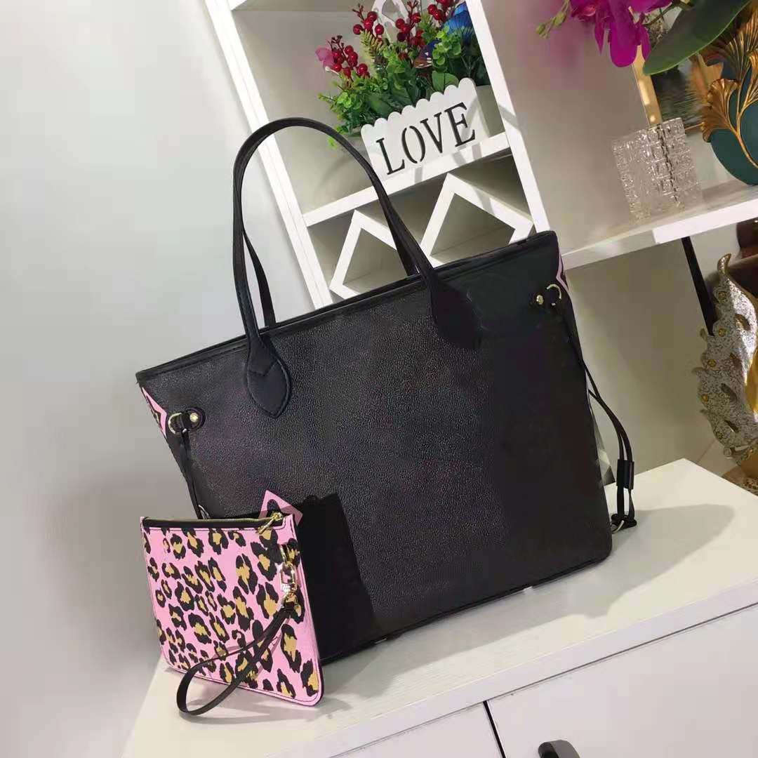 

fashion women handbags ladies designer composite bags lady clutch bag shoulder tote female purse wallet 2pcs/set MM size M45818/M45819, White
