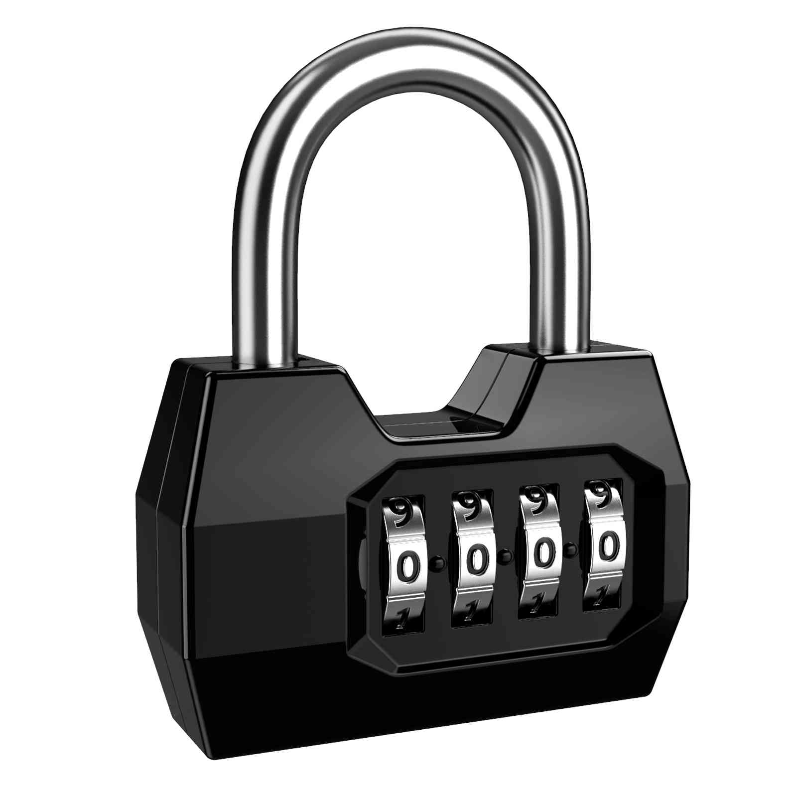 Portable 4-dial digits combination lock-down, weatherproof, lock-in, outdoor safety gymnasium with safe, black-code lock-image-693355887