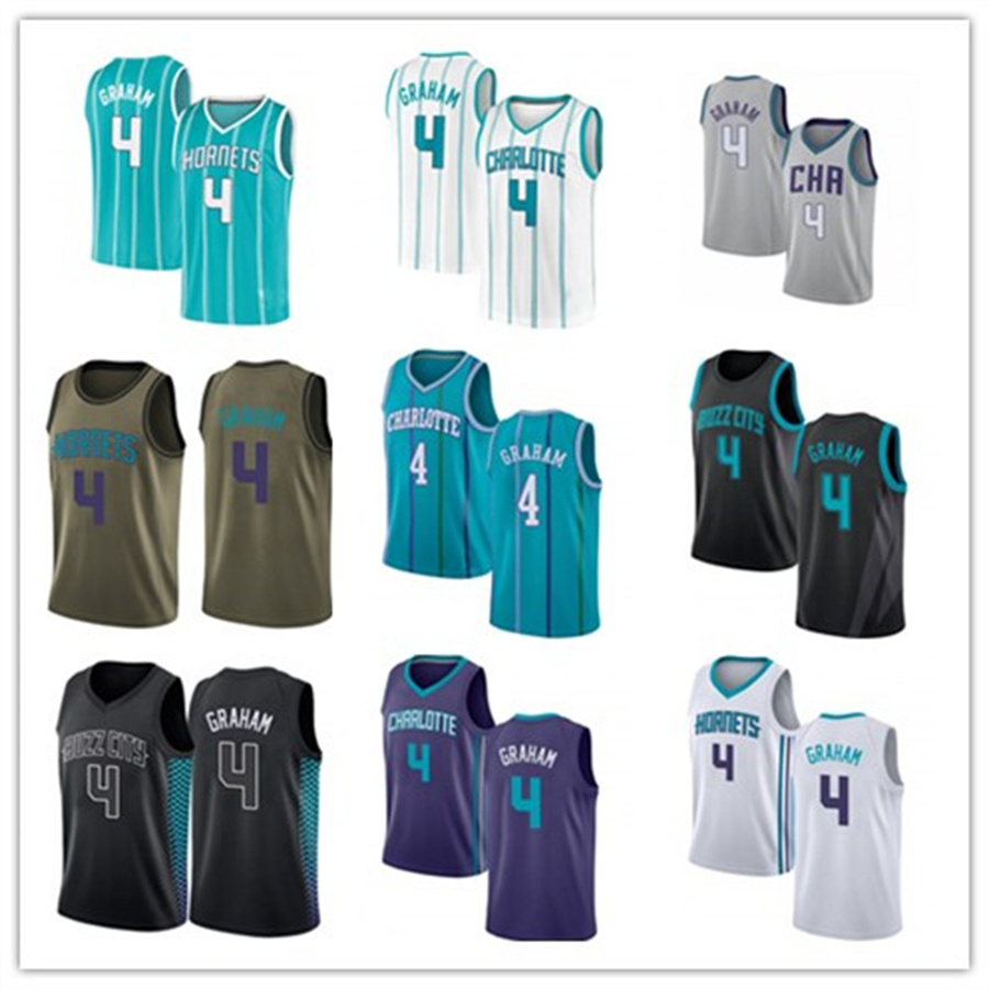 

2021 Devonte' custom men women youth 4 Graham Charlotte Hornet basketball jerseys red Blue jersey leave number name, Black;red