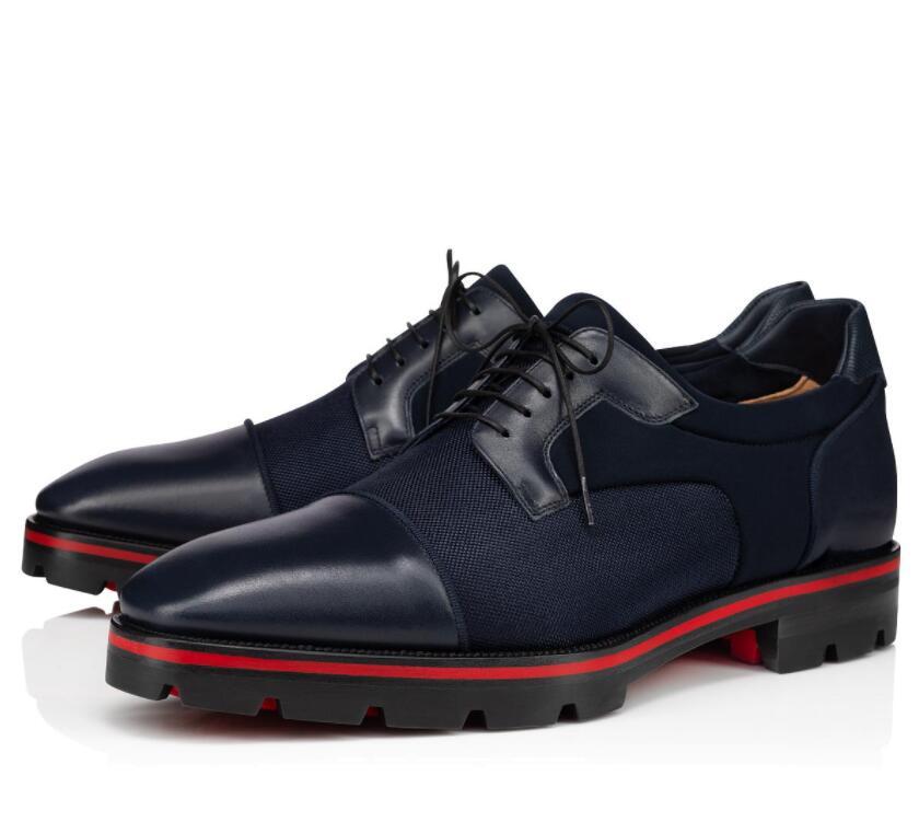 

Elegant Designer Gentleman Red Bottom Loafers Shoes Men's Flat Derby Lug Sole Walking Shoe Party Business Oxford