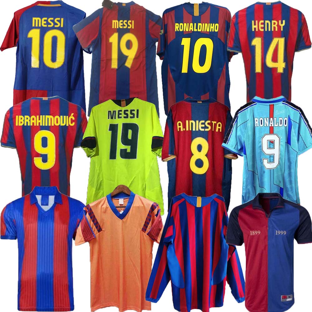 

Retro soccer jersey barcelona 96 97 07 08 09 10 11 XAVI RONALDINHO RONALDO RIVALDO GUARDIOLA Iniesta finals MESSI maillot de foot 1899 1999, 14/15 home+ucl