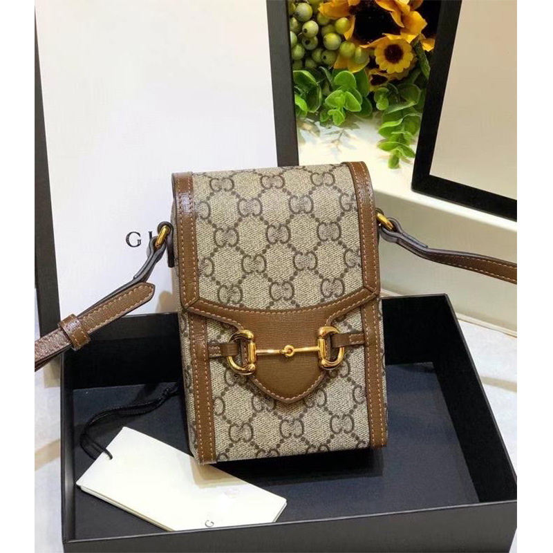 Factory Outlet Special bag new horse clasp 1955 mini mobile phone Single Shoulder Messenger Bag Small Square box-image-728633112