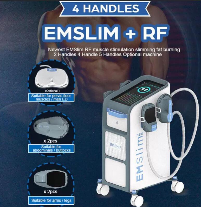 

salon use EMS Therapy slimming Vertical 5 Handles Emslim Neo High Intensity Focused Electromagnetic build muscle Body Sculpting Machine With RF
