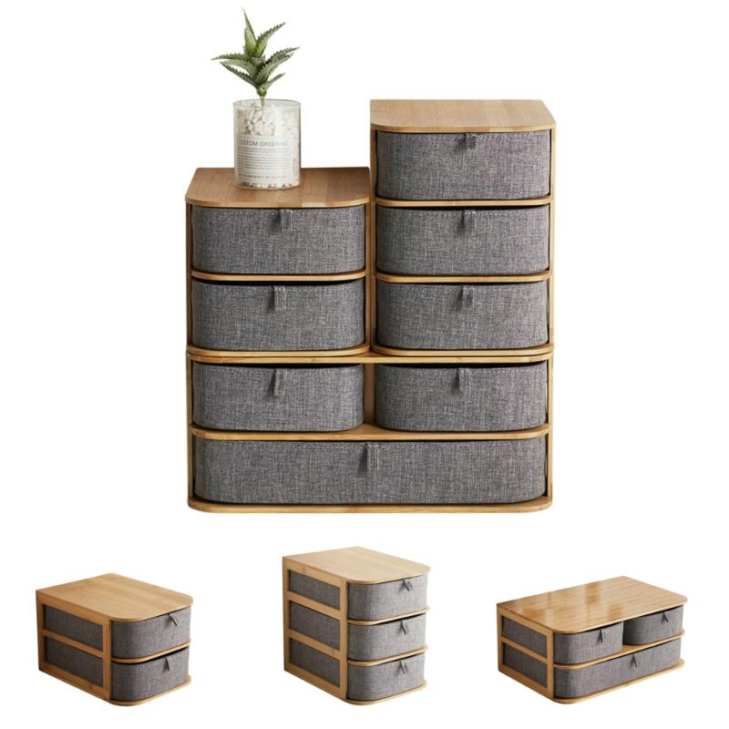 

Storage Drawers Multi Layer Drawer Bamboo Box Cosmetic Organizer Home Office Organiser