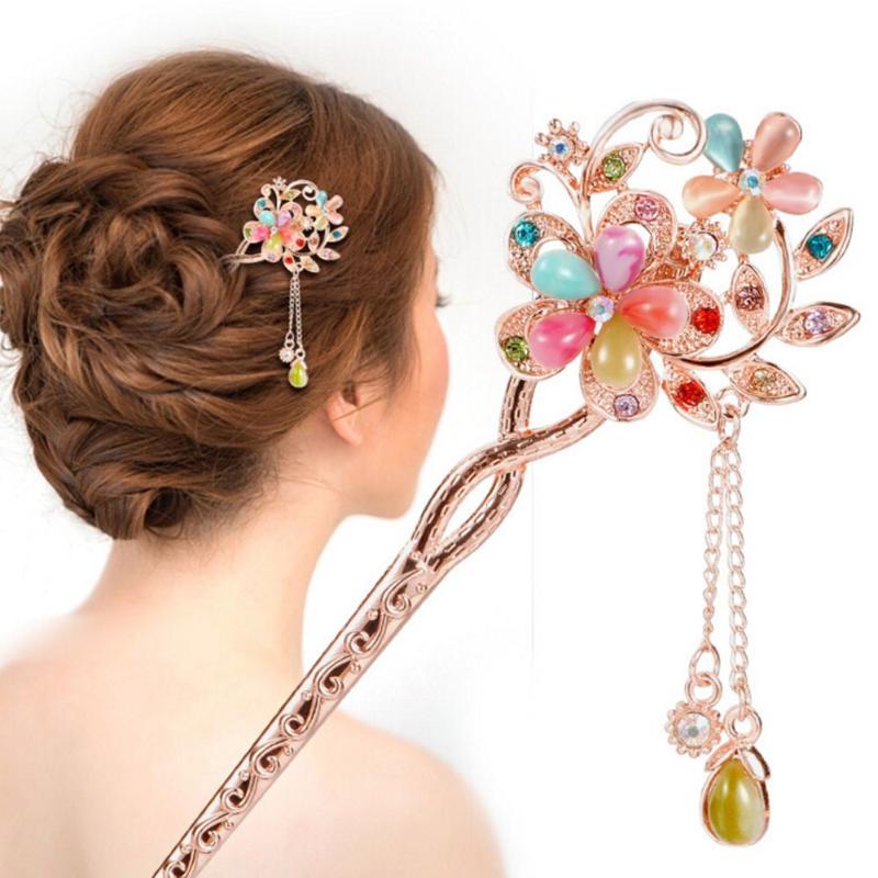 

Hair Clips & Barrettes Vintage Colorful Sticks Rhinestone Clip Bridal Wedding Party Gifts Hairpins Elegant Women Butterfly Retro Jewelry, Golden;silver