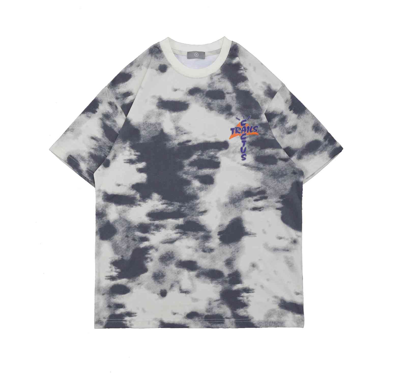 

Grey 21SS t shirt tie-dyed loose 100% cotton tee men women clothes t-shirts, White;black