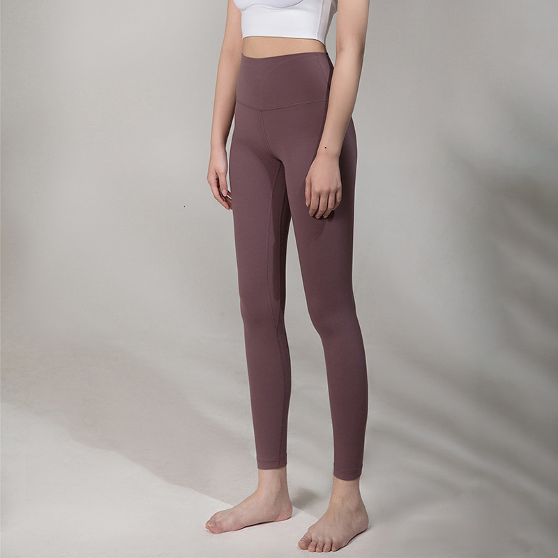 

tracksuits luxury wearlulu yoga wearhigh waist fitn's tight running quick dry matte naked feeling pants align peach hip sports, Gray