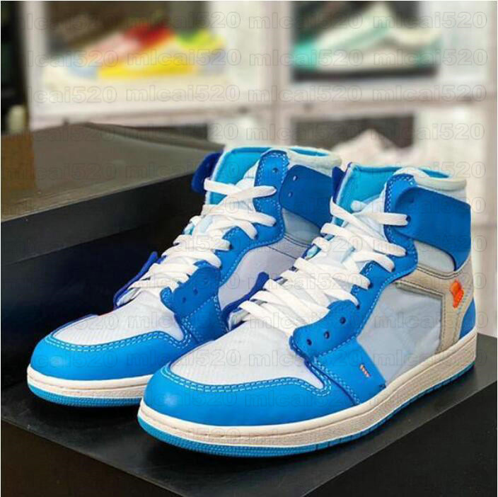 

1s High OG Shoes Off Joint Designed UNC Chicago 1 Mens Basketball Designer Sports Red Blue White North Carolina Chaussures Trainers Sneakers 36-46r, No shoes