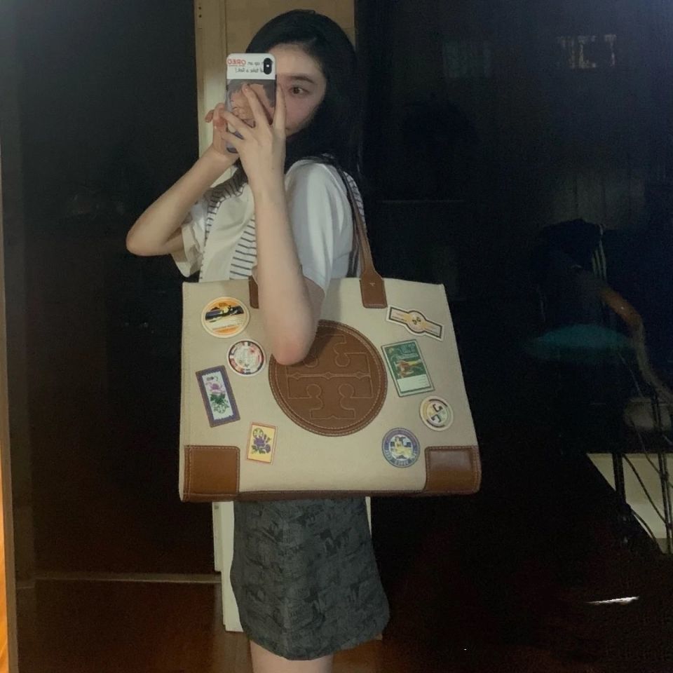 

Luxurys Handbags Tory 2021 Canvas Women Leather Large Capacity Underarm Hanheld Totes Bags Designer Handbag TVHD, Red