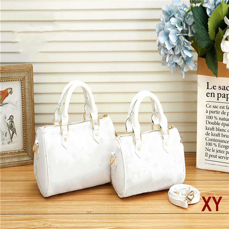 

YQ 2021 Designers Bags Women Messenger Travel Purse Classic Style Fashion bag Shoulder Lady Totes handbags Nano Speedy 19/22 cm, White flower