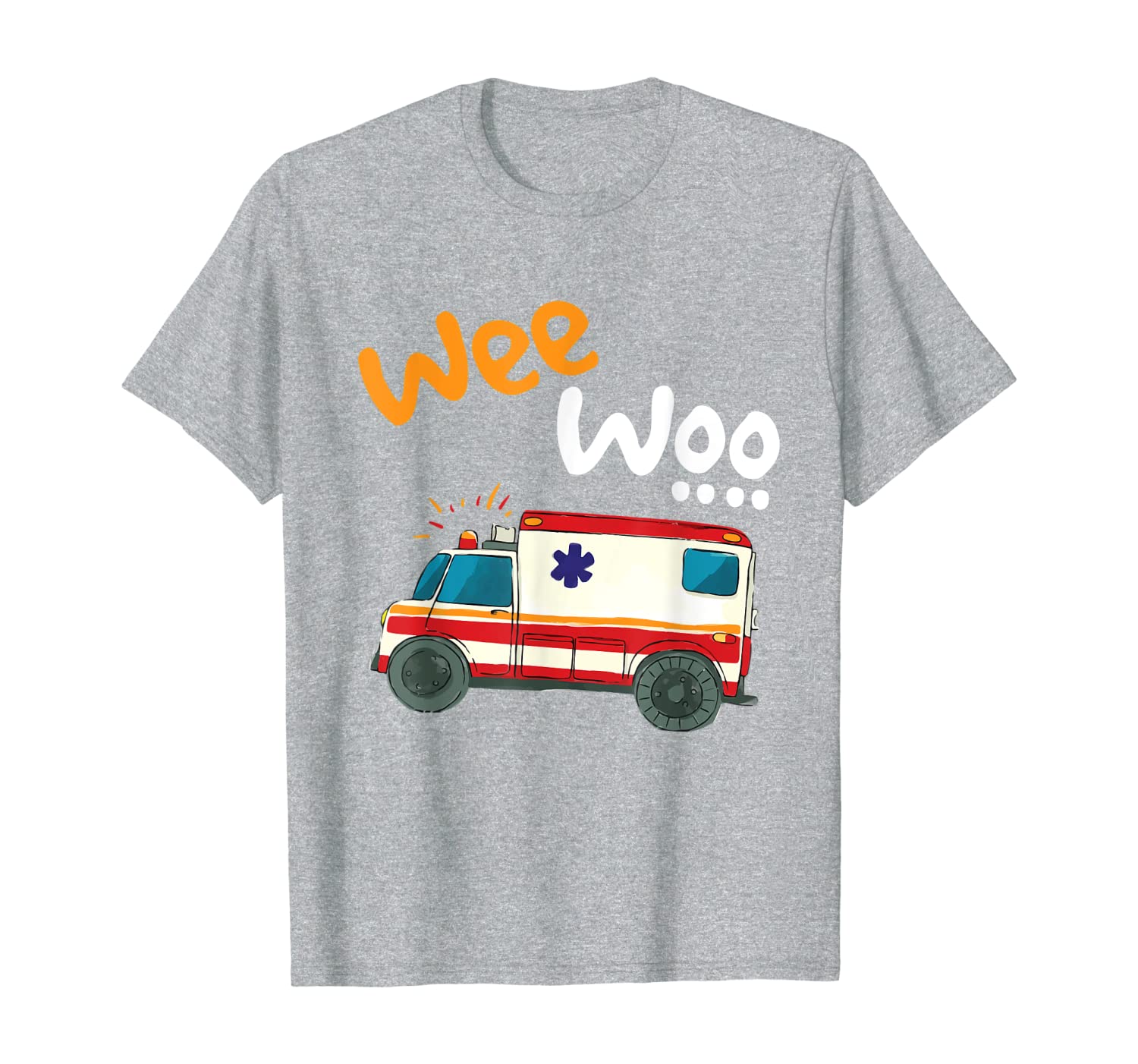

wee woo ambulance amr funny ems emt paramedic novelty gift t-shirt, White;black