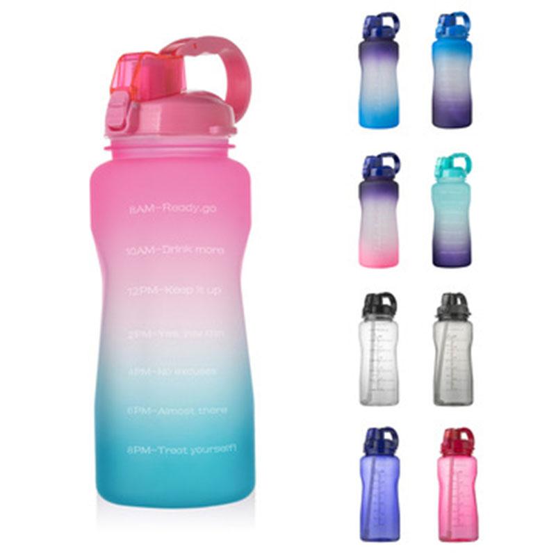 

Water Bottles Bottle 2L With Unique Timeline Measurements Goal BPA Free Sports Portable Gym Jug Straw