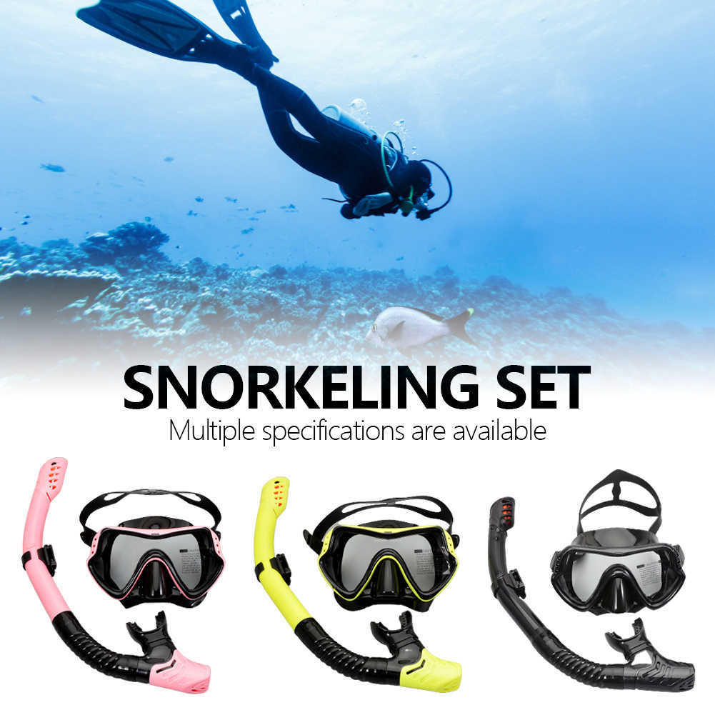 

Professional Scuba Diving Masks Snorkeling Set Adult Silicone Skirt Anti-Fog Goggles Glasses Swimming Fishing Pool Equipment