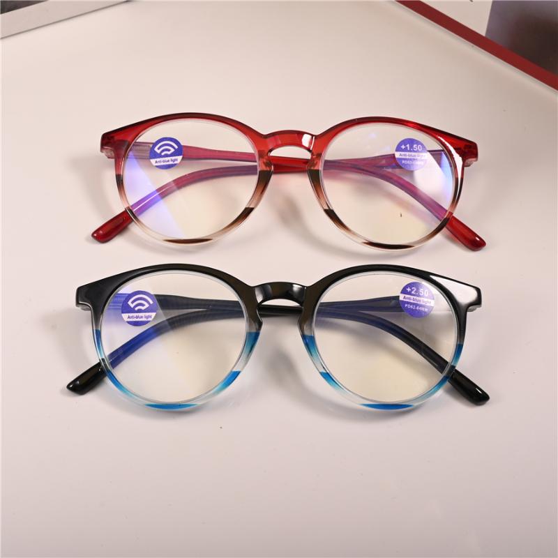 

Sunglasses Cubojue Round Reading Glasses Women Male +1.0 1.5 2.0 2.5 3.0 Anti Blue Light Ray Read Eyewear Reflection Spring Hinge