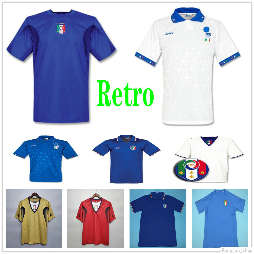 

1986 1990 1994 200 2006 Retro Italy Soccer Jerseys World Cup DEL PIERO NESTA MALDINI PIRLO TOTTI GATTUSO CANNAVARO Vintage Football Shirts, 2006 red