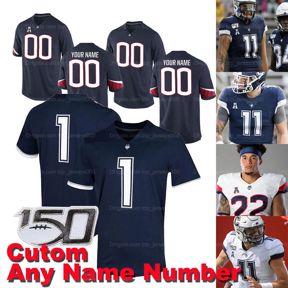 

Custom College Football Jersey UConn Huskies Aaron McLean David Pindell Kyle Buss Art Thompkins Mike Beaudry Jack Zergiotis Steven Krajewski Kevin Mensah Ross, As shown