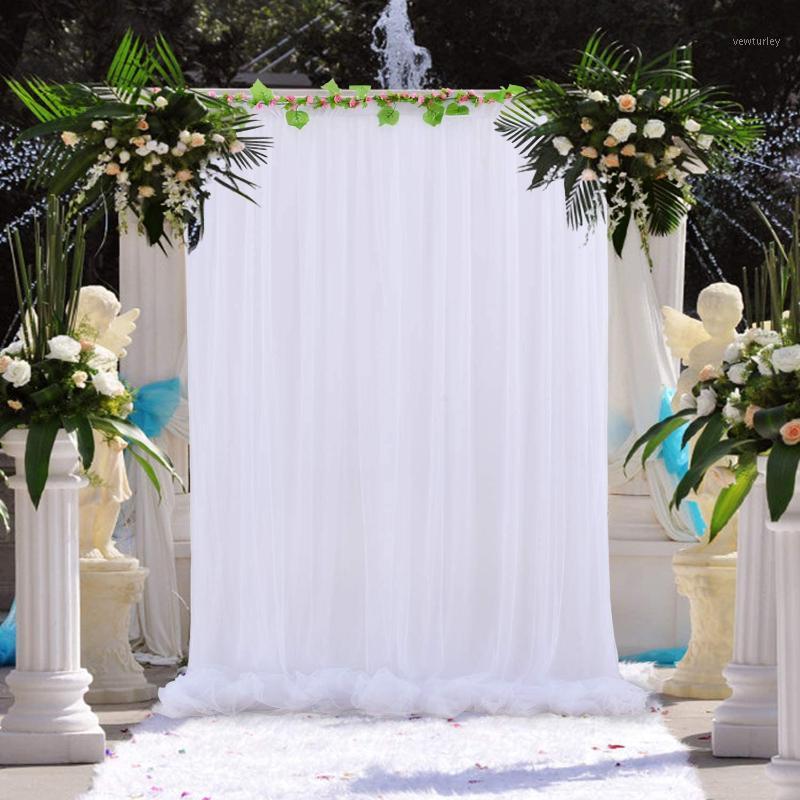 

Party Decoration 2.4x1.5M White Wedding Sheer Silk Drapes Panels Hanging Curtains Po Events Backdrop Background AccessoriesÂ