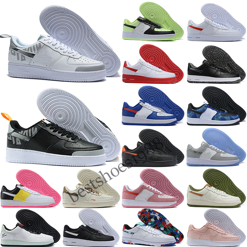 

New Men Women High Quality One 1 Running Shoes Low Cut All White Black Triple mens Trainers Sneakers Size 36-45, Color 40