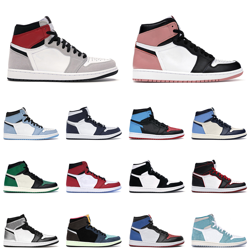 

1 Basketball Shoes men women Rust Pink 1s University Blue Dark Mocha Obsidian UNC Twist mens outdoor trainers sports sneakers, White;red