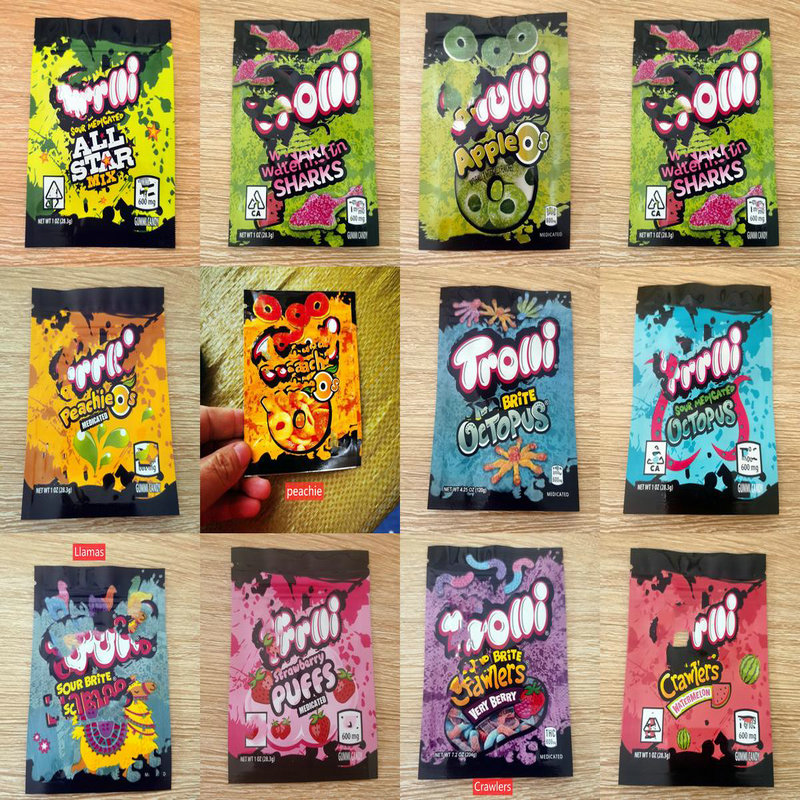 

Smell Proof Edible Package Mylar Bag For Gummi All Star Mix Octopus Skyblue Green 28.3g Watermelon Orangpink jlljGc