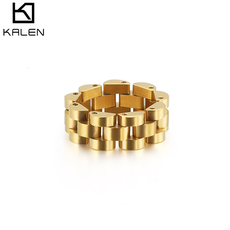 

New titanium steel ring watch chain design hip hop jewelry stainless steel men's simple style ring, Silver