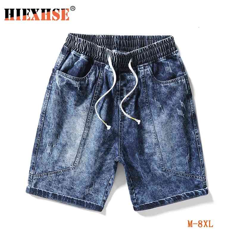

Jeans Shorts Men Summer Casual Brand Streetwear Cotton Denim Short Men Pant Larege Size 8XL Short Pants Harajuku Men Shorts 210720, Black abrade