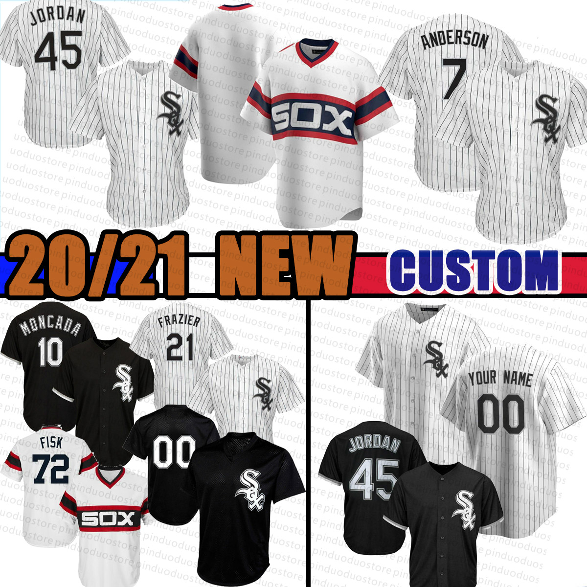 

Baseball Jersey 45 Michael 7 Tim Anderson 8 Bo Jackson 74 Eloy Jimenez 88 Robert 27 Lucas Giolito 10 Yoan Moncada 65 Heuer 16 Liam Hendriks, Blue;black