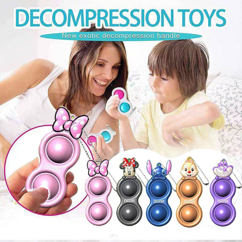 

Christmas Gifts Favor 14Styles Push Bubble Toy Simple Dimple Key Ring Fidget Pop Toys Keychai Squeeze Bubbles Puzzle Finger Game Gift
