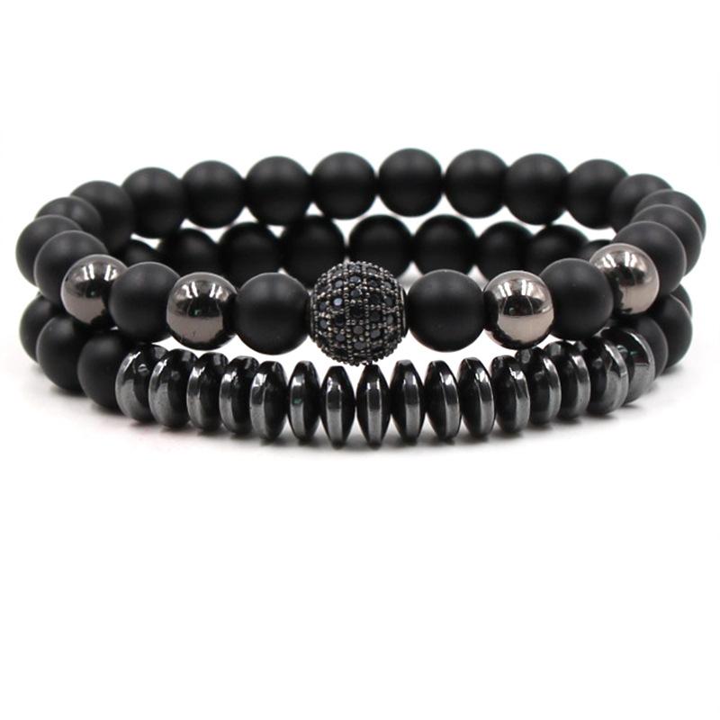 

Charm Bracelets XiongHang 2PCS/ Set Natural Stone Beads Bracelet 10CM CZ Hematite