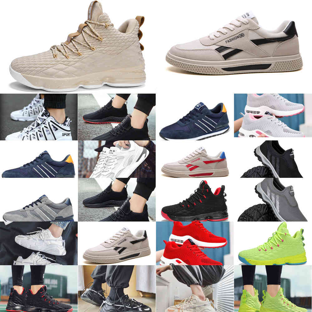 

4T63 2021 men women running shoes platform trainers beige black grey triple white 889 outdoor sports sneakers size 39-44, Color #2