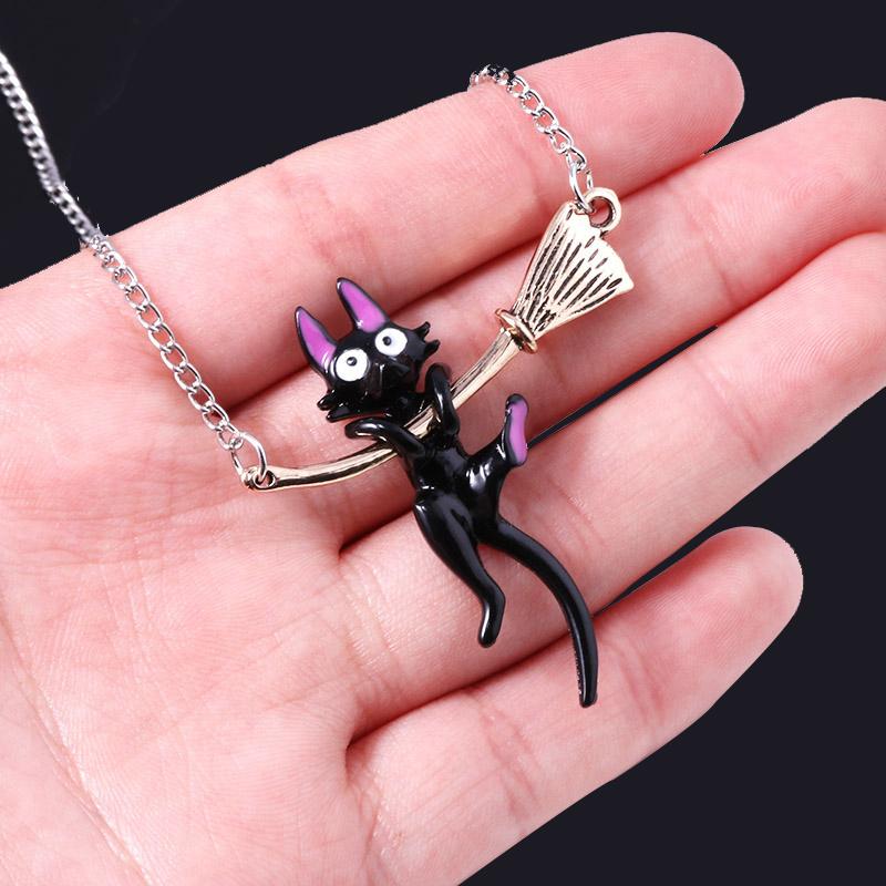 Pendant Necklaces MIDY Kiki&#039;s Delivery Service Black Cat Necklace Women Miyazaki Hayao Anime Cut Animals Pendants Lady Jewelry Gift-image-708544746