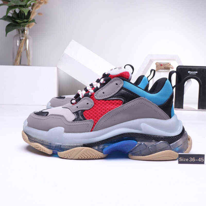 

Topest Quality Triple-S Paris Chaussures Casual Shoes Zapatos Clear Sole Luxury Sneakers Vintage Dad Shoe Crystal Bottom White Black Cream Pink Men Women Size EU 36-46