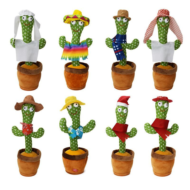 

120 English Songs Singing And Dancing Will Shine Cactus Toys Talking Plush Doll Speak Sing Sound Record Repeat Toy Dancer Children Kids Educational Christmas Gift
