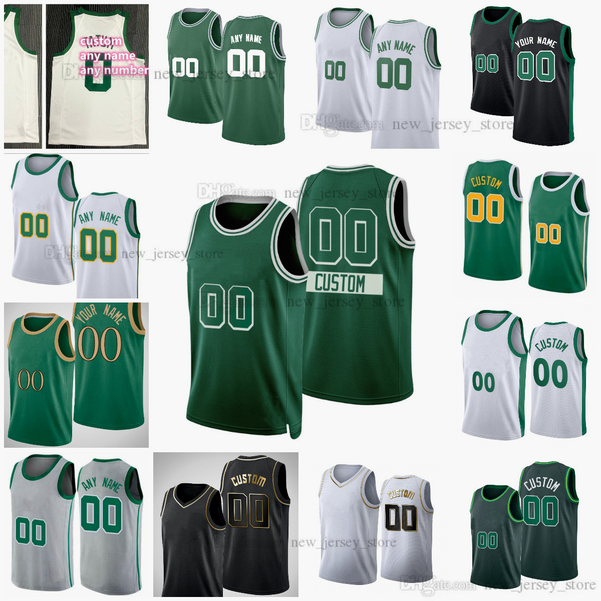 

Custom Printed Diamond 75th New City Basketball Jerseys Tatum Horford Brown Smart Richardson Hernangomez Schroder Williams Langford Nesmith Pritchard Fernando