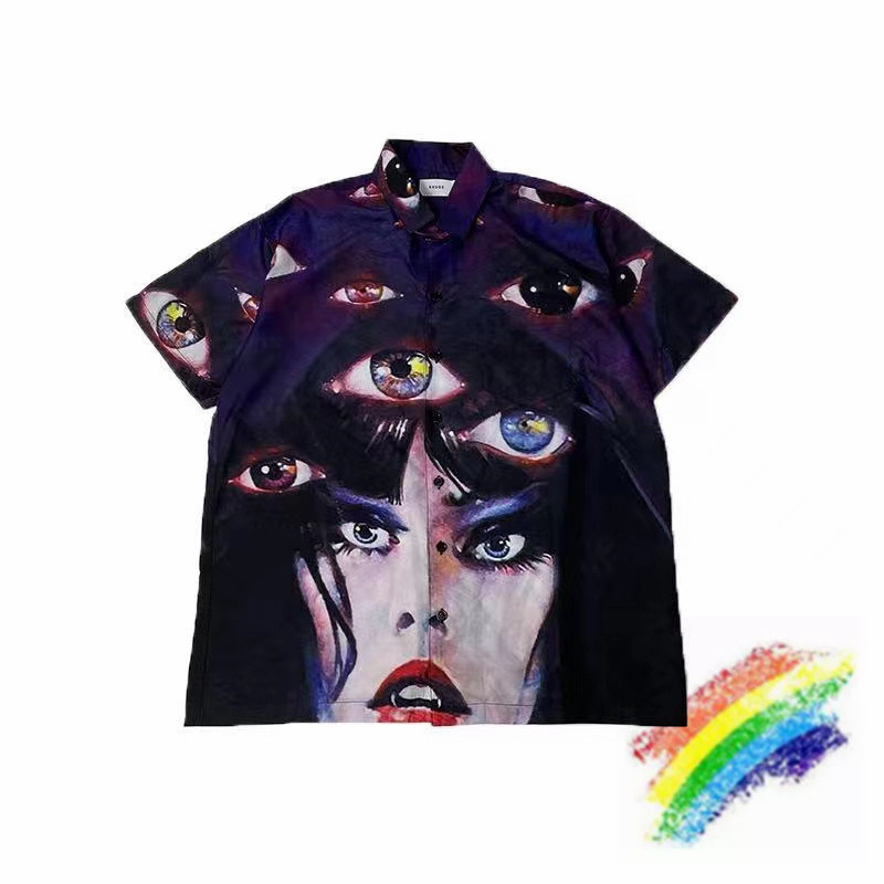 

2021ss Shirts Men Women 1 High Quality Digital Printing Print Short Sleeve Blouse